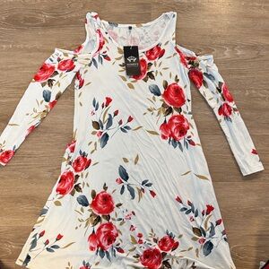 Floral Cold Shoulder Dress